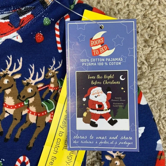 NWT Books to Bed night before Christmas pajamas sz 2T - Picture 4 of 6